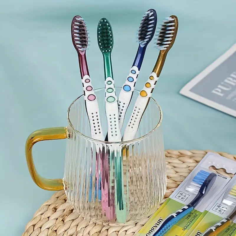 10pcs Medium Hard Bristle Toothbrush Set