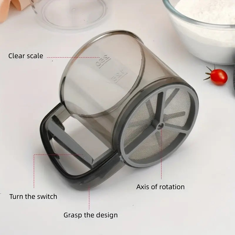1pc Stainless Steel Flour Sifter – Fine Mesh Baking Tool for Perfect Dough & Batter