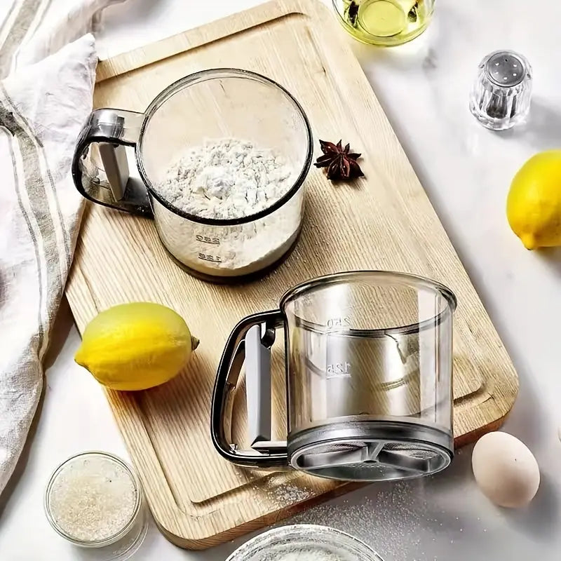1pc Stainless Steel Flour Sifter – Fine Mesh Baking Tool for Perfect Dough & Batter