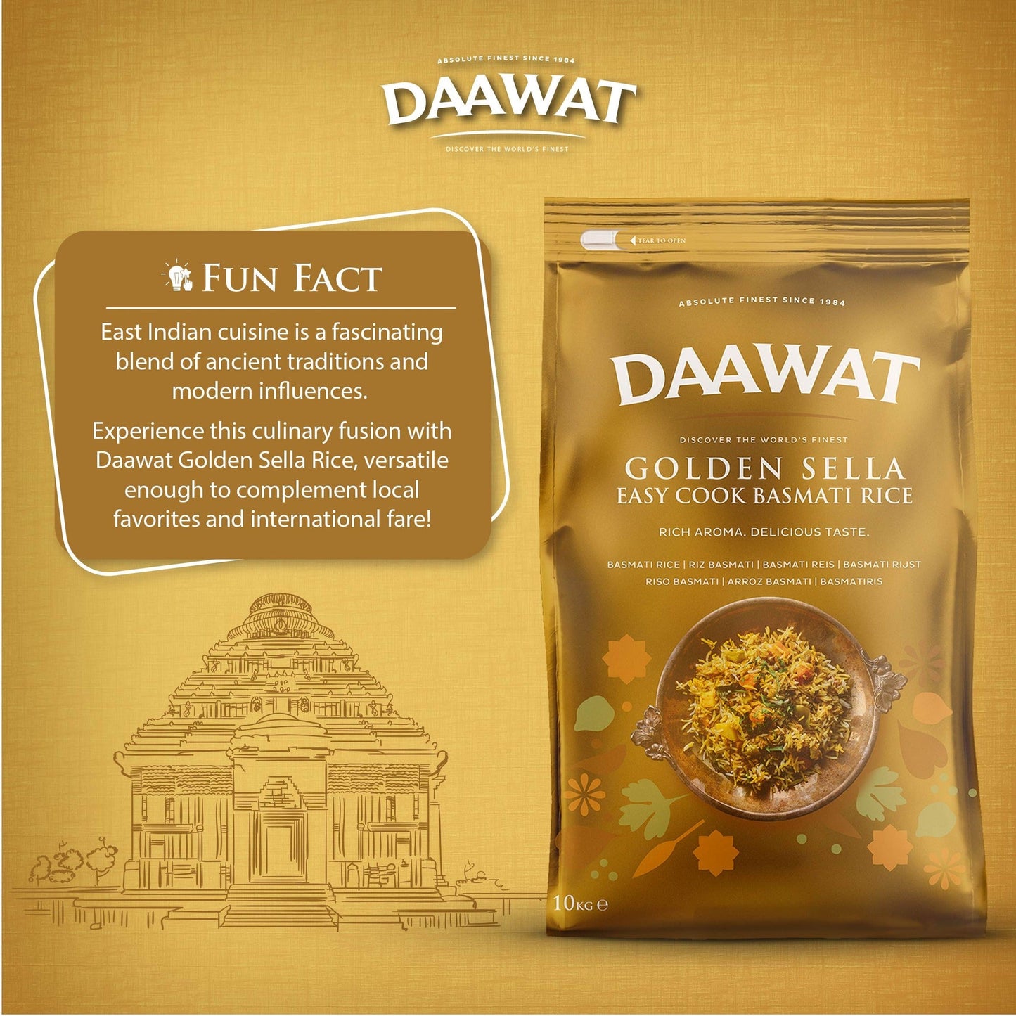 10 Kg Daawat Golden Sella Easy Cook Basmati