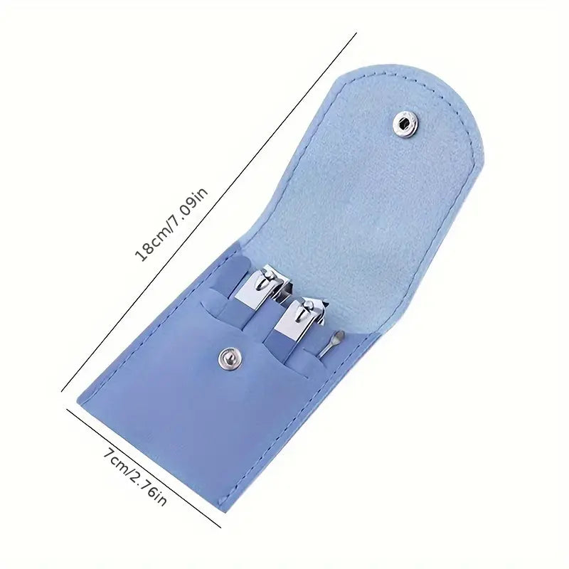4pcs Professional Stainless Steel Manicure Set – Clippers, Cuticle Nippers, File & Spoon Pusher
