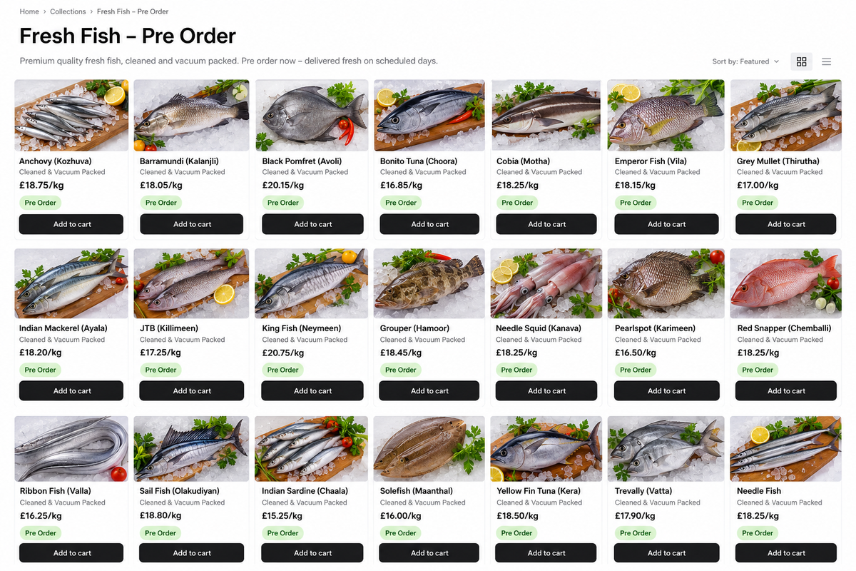 Fresh Fish Pre Order collection