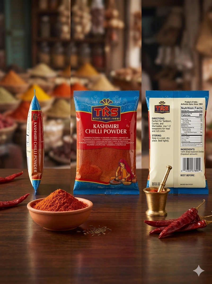 TRS Kashmiri Chilli Powder  - 100g – Hot, Vibrant Flavour to Ignite Every Indian Dish!