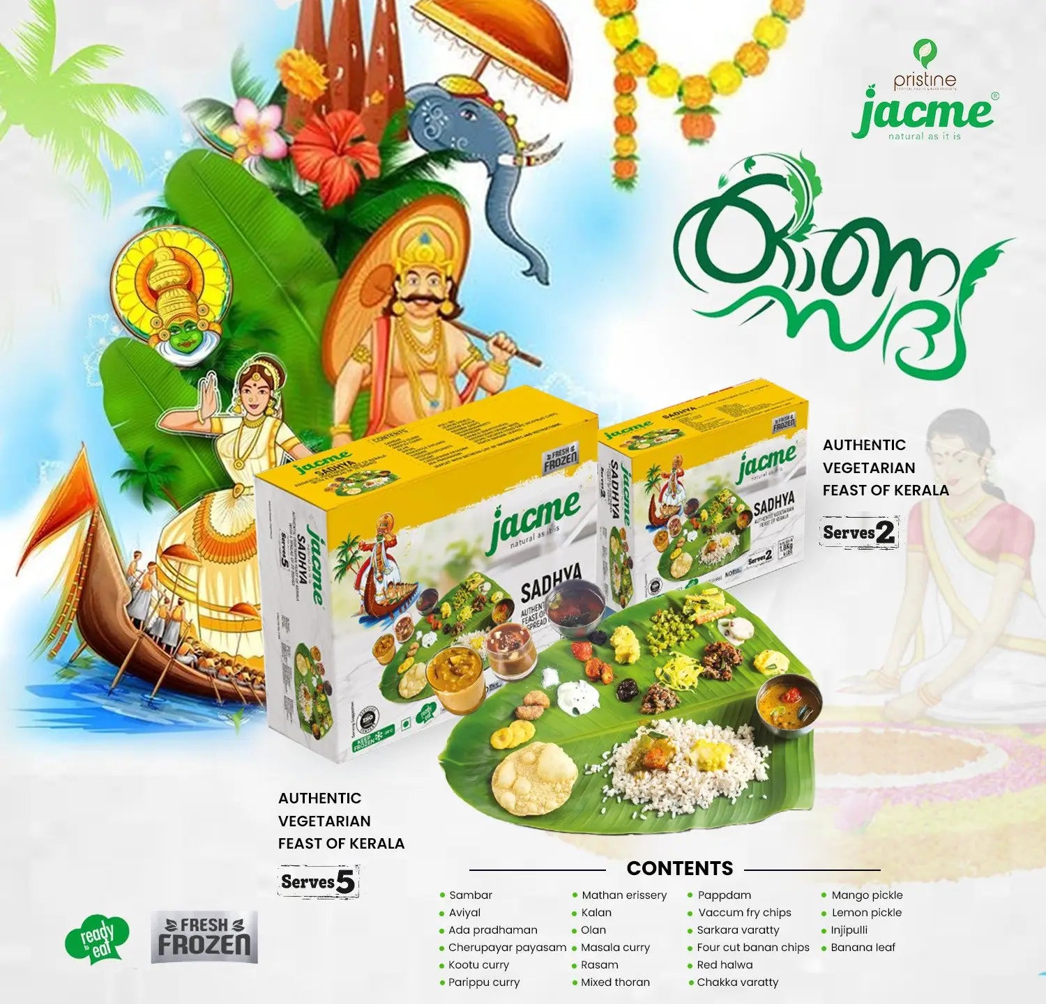 Jacme Onam Sadhya Kit – Serves 2|| Pre-order now to enjoy our exclusive early-bird discounted price. Limited-time offer!