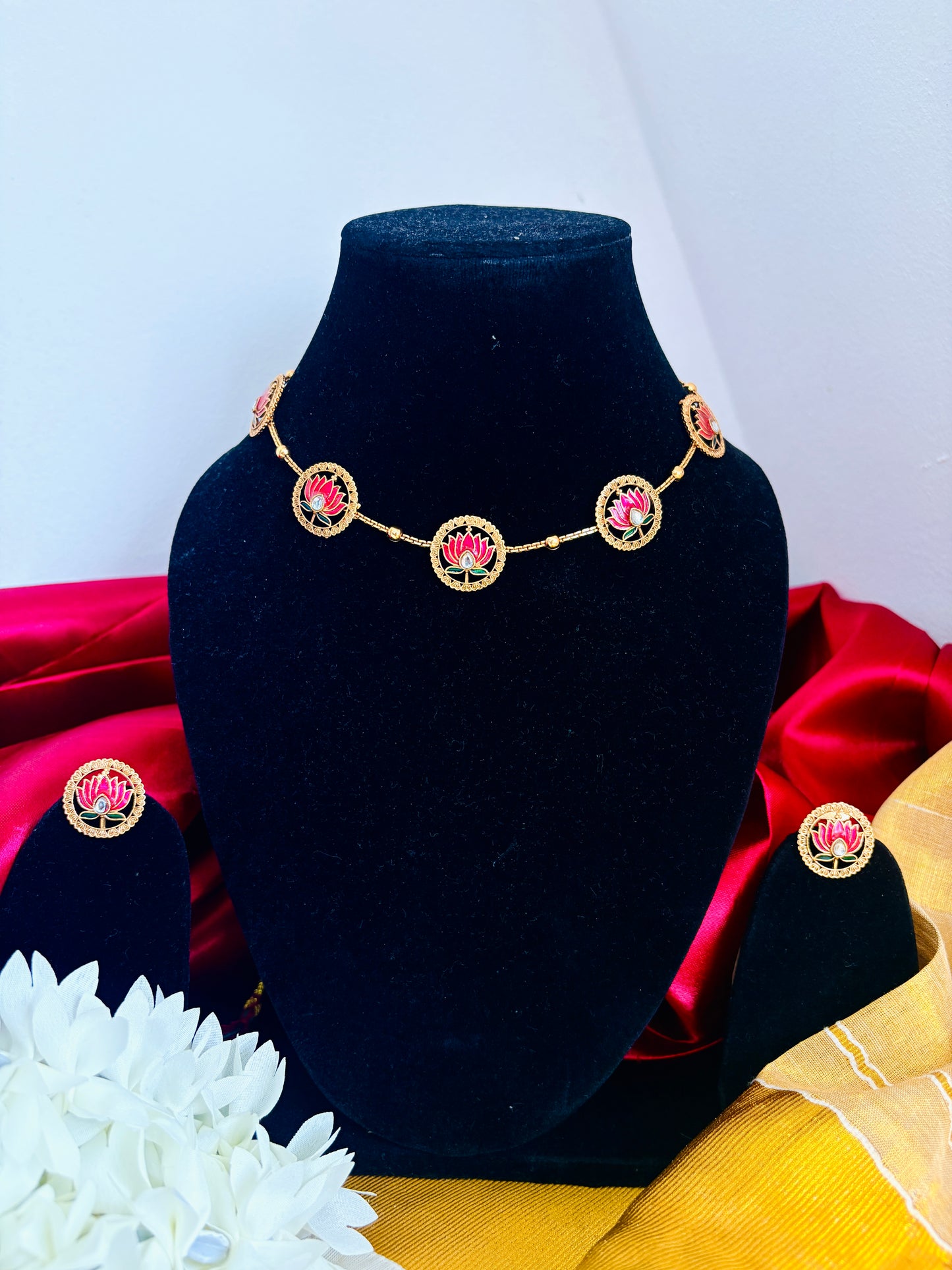 Pink Lotus Choker Set