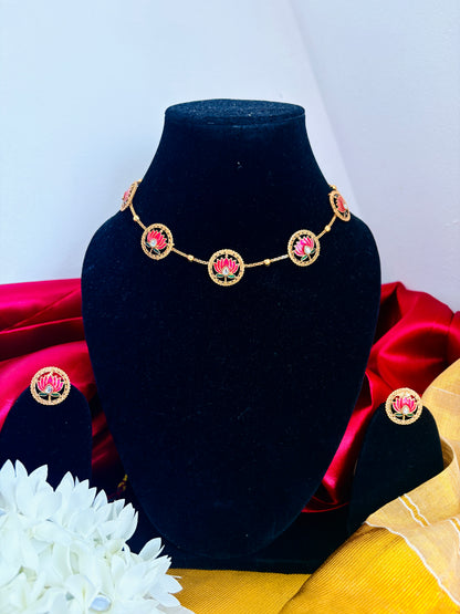 Pink Lotus Choker Set