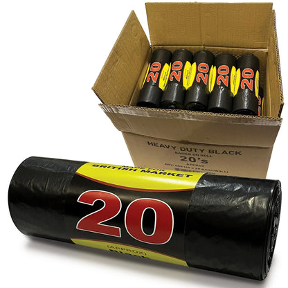 Extra Strong Heavy Duty Black Bin Liners 725mm x 840mm – Tear-Resistant Rubbish Bags for Home & Commercial Use