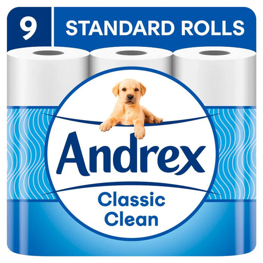 Andrex Complete Clean Toilet Tissue – 9 Rolls