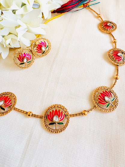 Pink Lotus Choker Set
