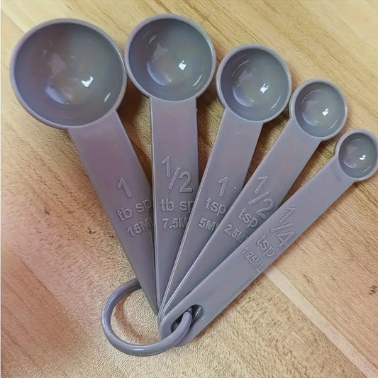 5pcs Wheat Straw Measuring Spoon Set – Durable & Eco-Friendly Kitchen Baking Tools