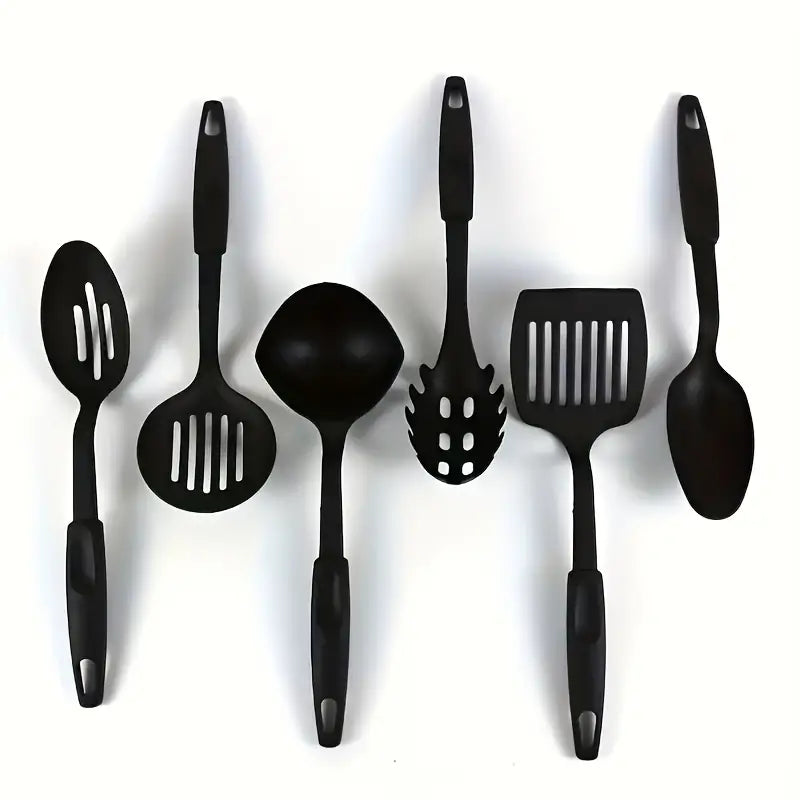 Durable Cooking Tool Set -  6-Piece Essentials with Spoon, Spatula, Pasta Server & More for Outdoor Camping & Hiking