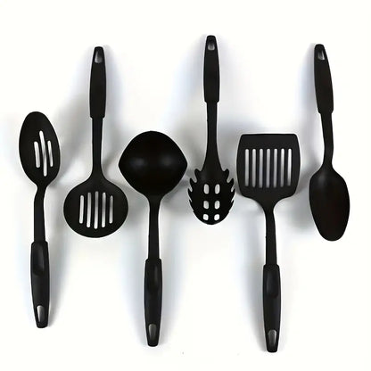 Durable Cooking Tool Set -  6-Piece Essentials with Spoon, Spatula, Pasta Server & More for Outdoor Camping & Hiking