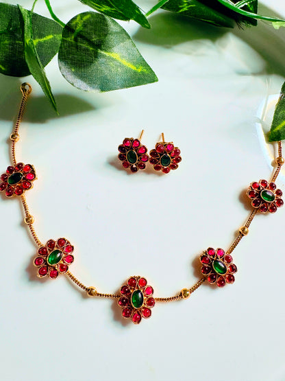 Ruby Bloom Choker Set