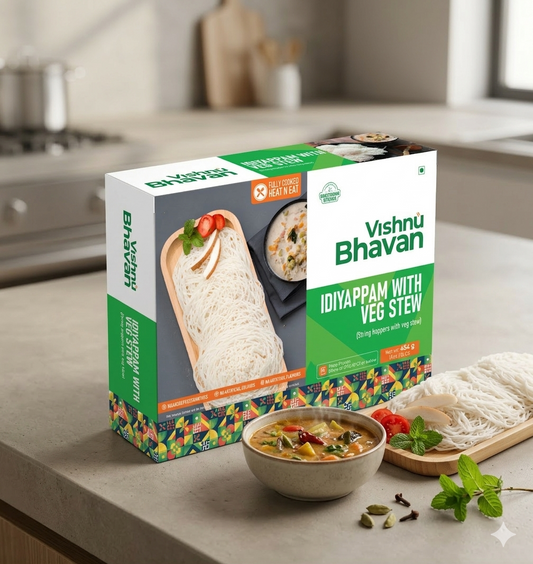 IDIYAPPAM WHITE WITH VEG STEW. 454G