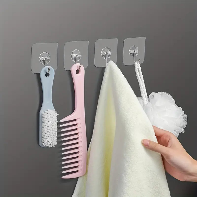 10pcs Transparent Suction Cup Wall Hooks