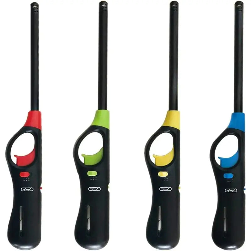 GSD Multipack Large BBQ Lighters – Refillable Safety Gas Lighters in Random Colours for Kitchen, BBQ & Camping