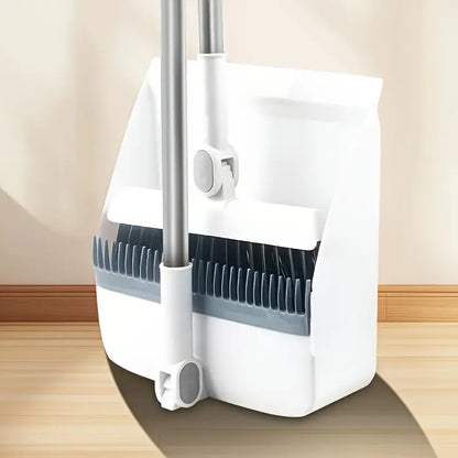2-in-1 Broom and Dustpan Set – Compact, Upright Standing Design for Easy Sweeping