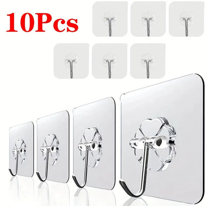10pcs Transparent Suction Cup Wall Hooks