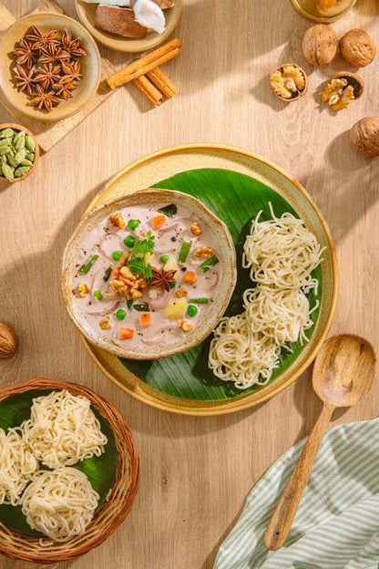 IDIYAPPAM WHITE WITH VEG STEW. 454G