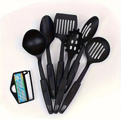 Durable Cooking Tool Set -  6-Piece Essentials with Spoon, Spatula, Pasta Server & More for Outdoor Camping & Hiking