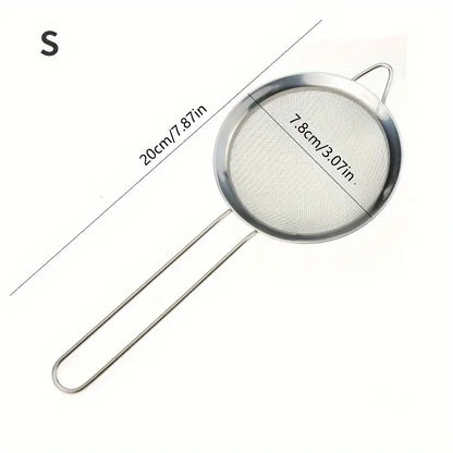 3pcs Stainless Steel Fine Mesh Strainer Set – Multipurpose Sieves for Tea, Flour, Juices & More