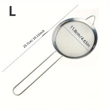 3pcs Stainless Steel Fine Mesh Strainer Set – Multipurpose Sieves for Tea, Flour, Juices & More