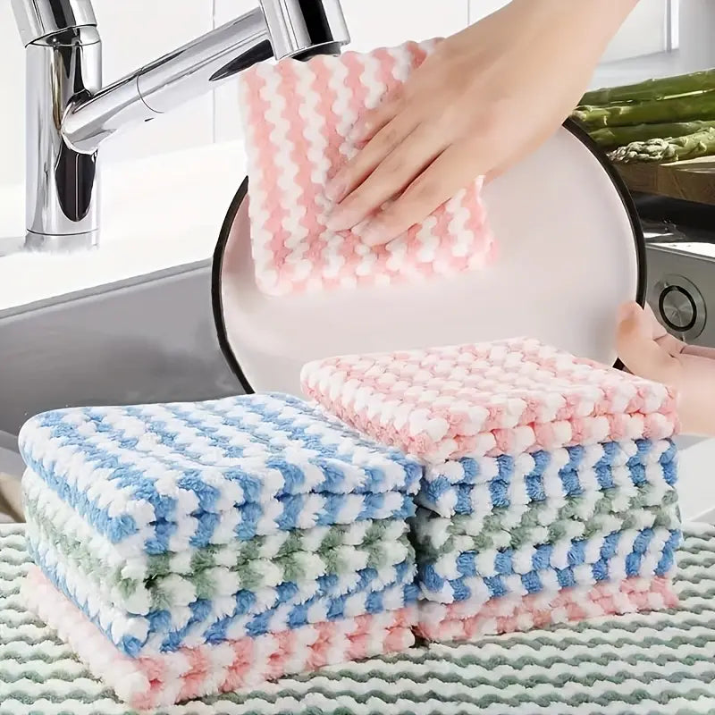 10pcs Ultra-Absorbent Microfiber – Reusable
