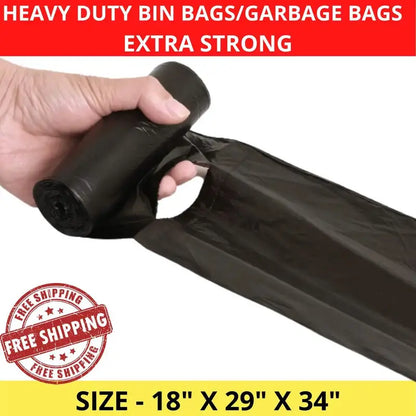 Extra Strong Heavy Duty Black Bin Liners – Tear-Resistant Rubbish Bags for Home & Commercial Use
